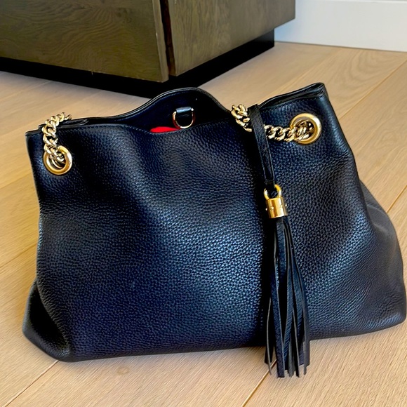 Gucci Soho Shoulder Bag Chain Strap Medium Black - Picture 2 of 6